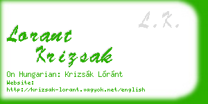 lorant krizsak business card